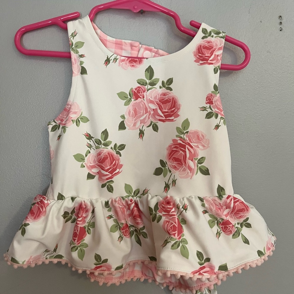 Mudpie Swimsuit Reversible‎ Top and Headband NWT